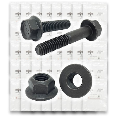 Boltsandnuts.Com Inch Grade 8 Hex Flange Frame Bolts & Lock Nuts Black Assortment - 351 PCS Assortment Kit #268
